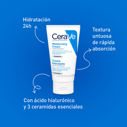 CeraVe - Crema Hidratante Facial Y Corporal – 50 ml.