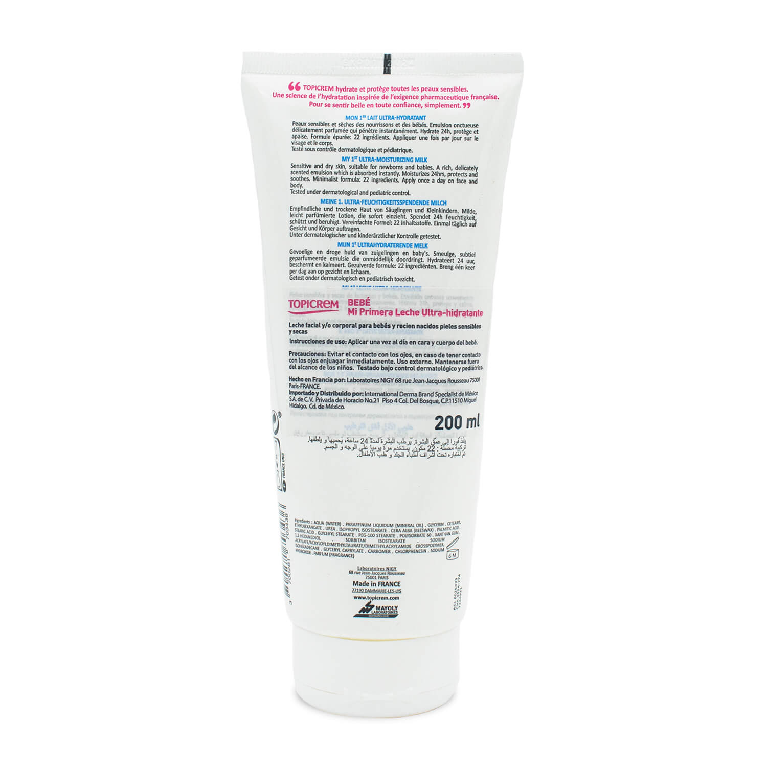 Topicrem - Crema para Bebé - Mi Primera Leche Ultra-hidratante - 200 ml.