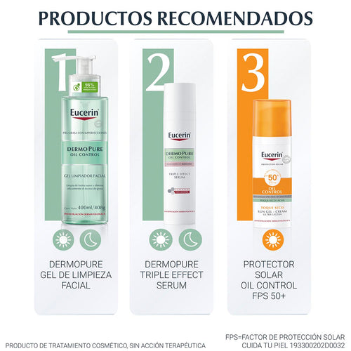 Eucerin - Gel Limpiador Facial Dermopure Piel Grasa y/o con Tendencia Acneica - 400 ml.