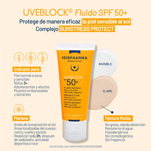 Isispharma - UVEBLOCK SPF50+ Fluido Invisible – 40 ml.