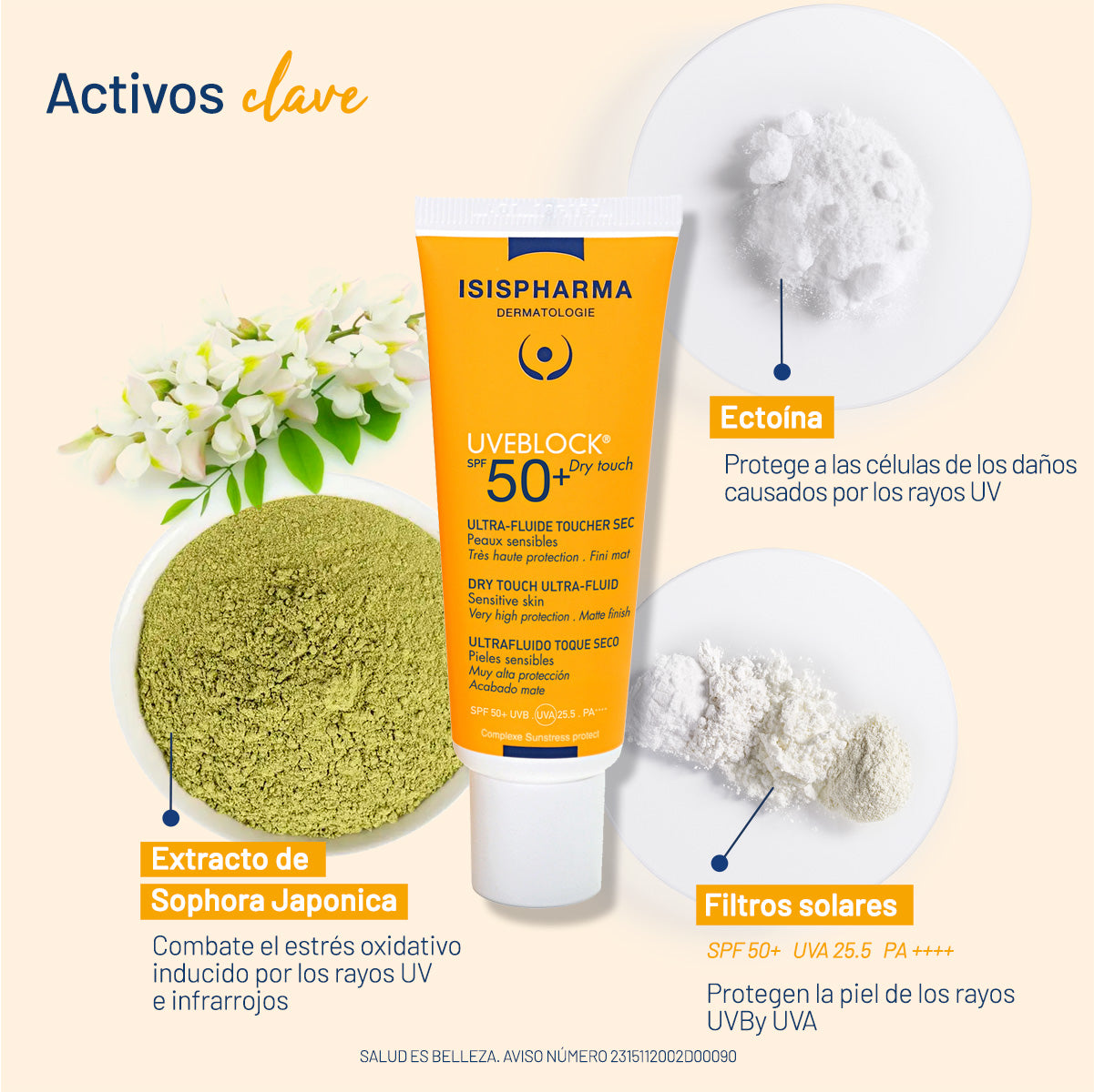 Isispharma - UVEBLOCK SPF50+ Dry Touch Con Color Light – 40 ml.