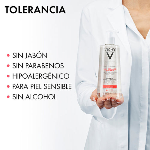 Vichy - Purethe Thermale, Agua Micelar Para Pieles Sensibles - 200 ml.