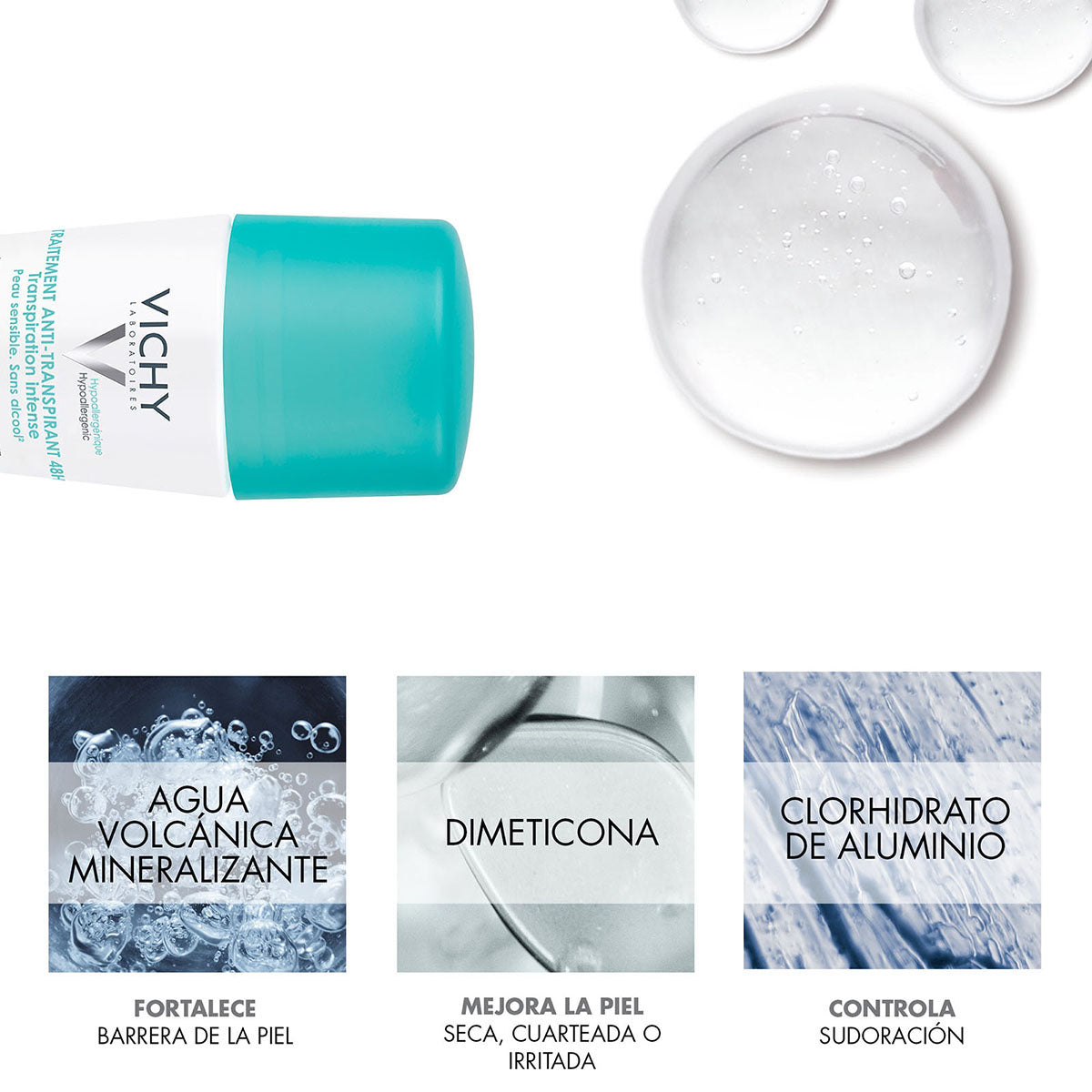 Vichy - Deos Roll On Regulador 48 h Antitranspirante - 50 ml.