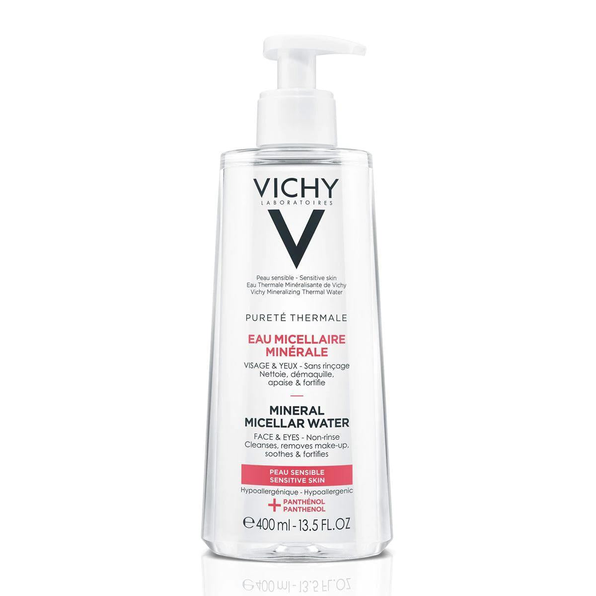 Vichy - Purethe Thermale, Agua Micelar Para Pieles Sensibles - 400 ml.