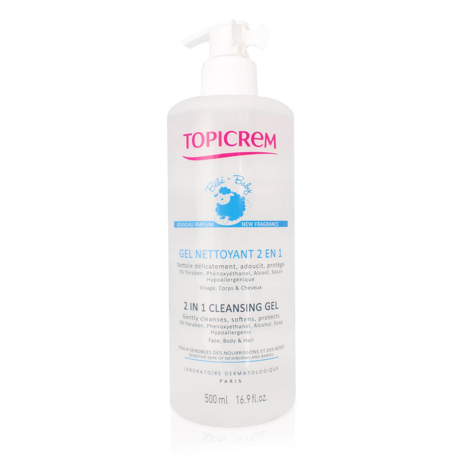 Topicrem - Bebé Gel Limpiador Facial Piel Sensible  2 en 1 - 500 ml.