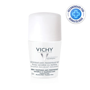 Vichy - Roll On Piel Sensible 48h, Anti-transpirante y desodorante - 50 ml.