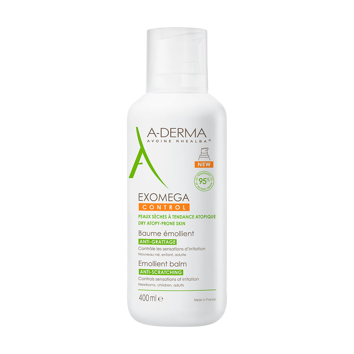 A-Derma - Exomega Control Para Piel Seca y Atópica – 400 ml.
