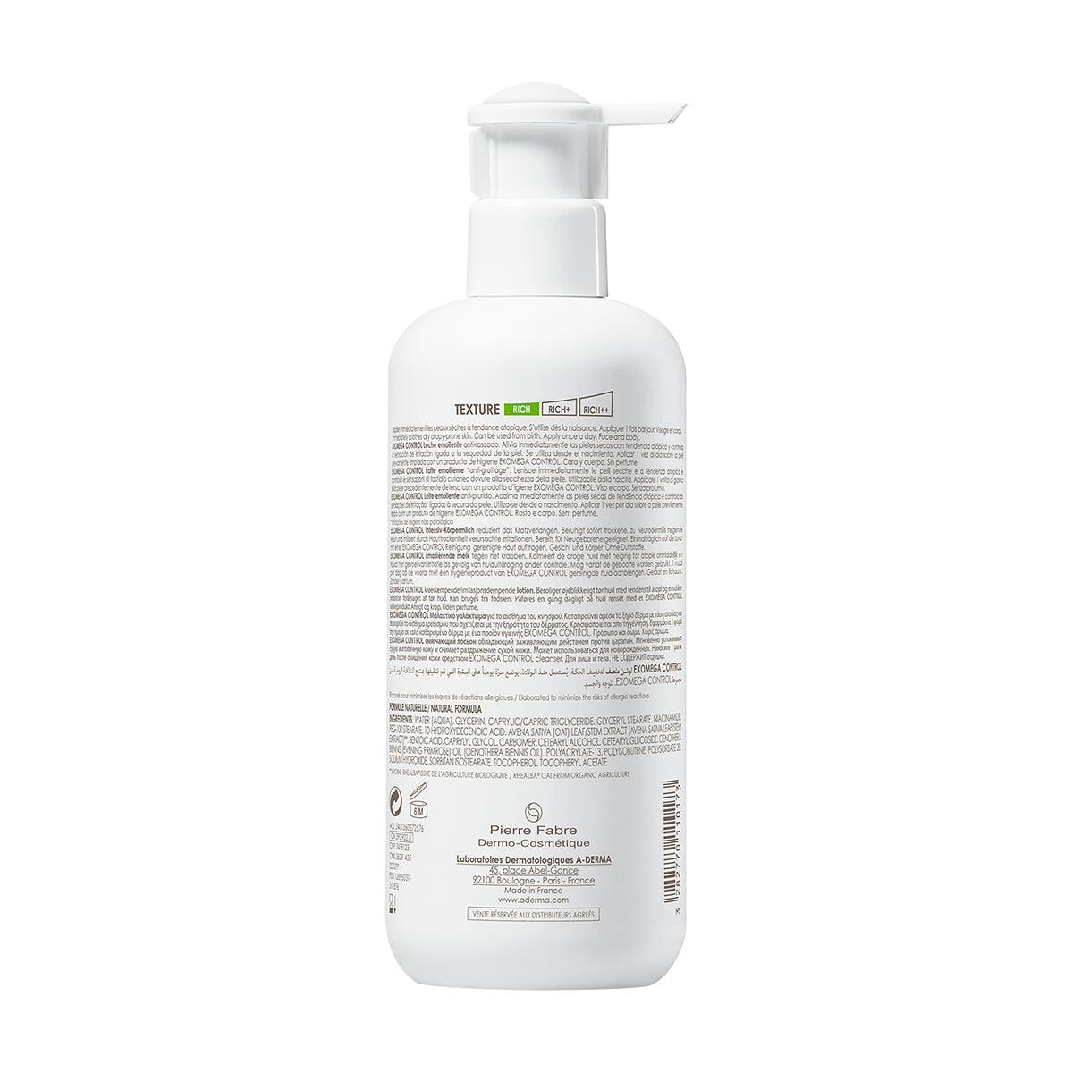A-Derma - Exomega Control Loción Emoliente - 400 ml.