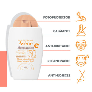 Avene - Protector Solar Mineral Fluido FPS 50+ Color - 40 ml.