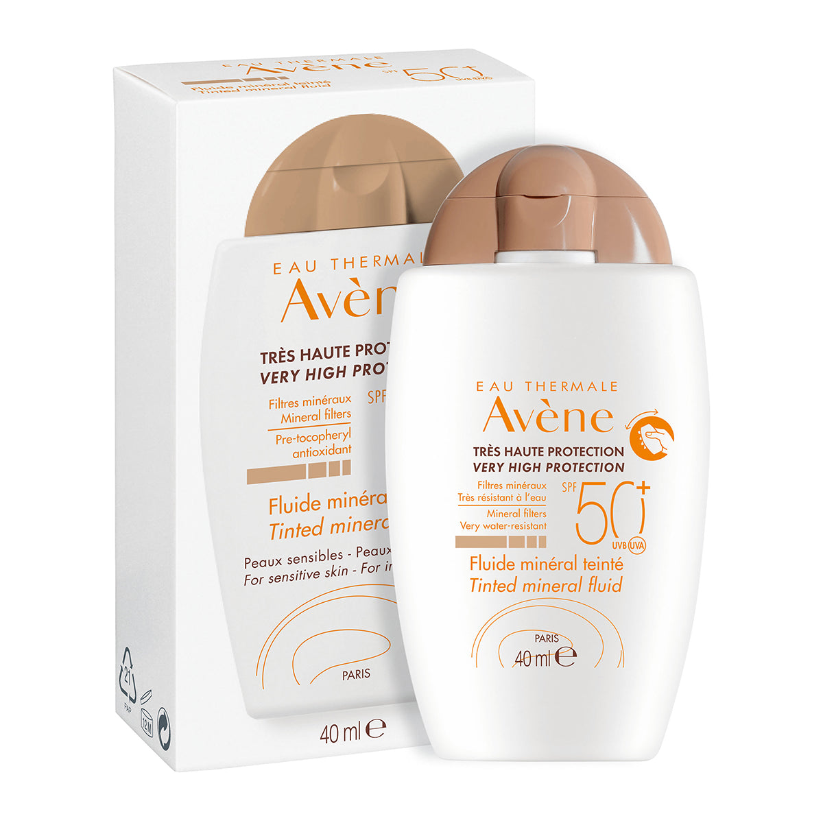 Avene - Protector Solar Mineral Fluido FPS 50+ Color - 40 ml.