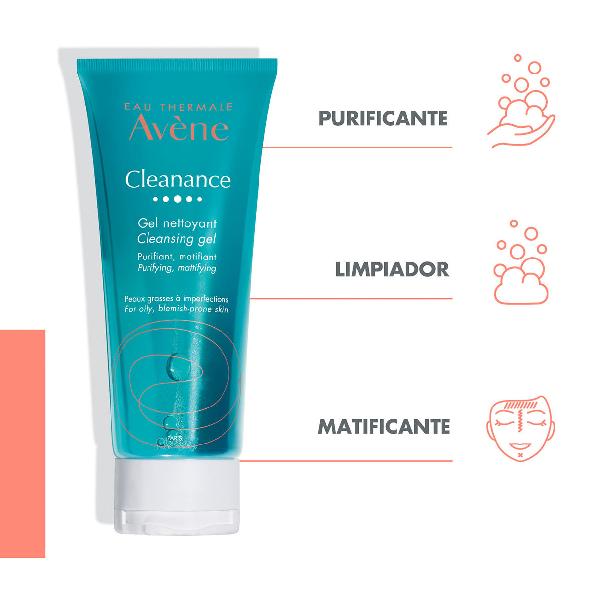 Avene - Cleanance Gel Limpiador Pieles Sensibles Y Tendencia Acneica – 200 ml.