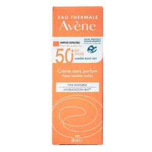 Avene - Crema Con Protección Solar 50+ Sin Color Para Piel Sensible Y Seca - 50 ml