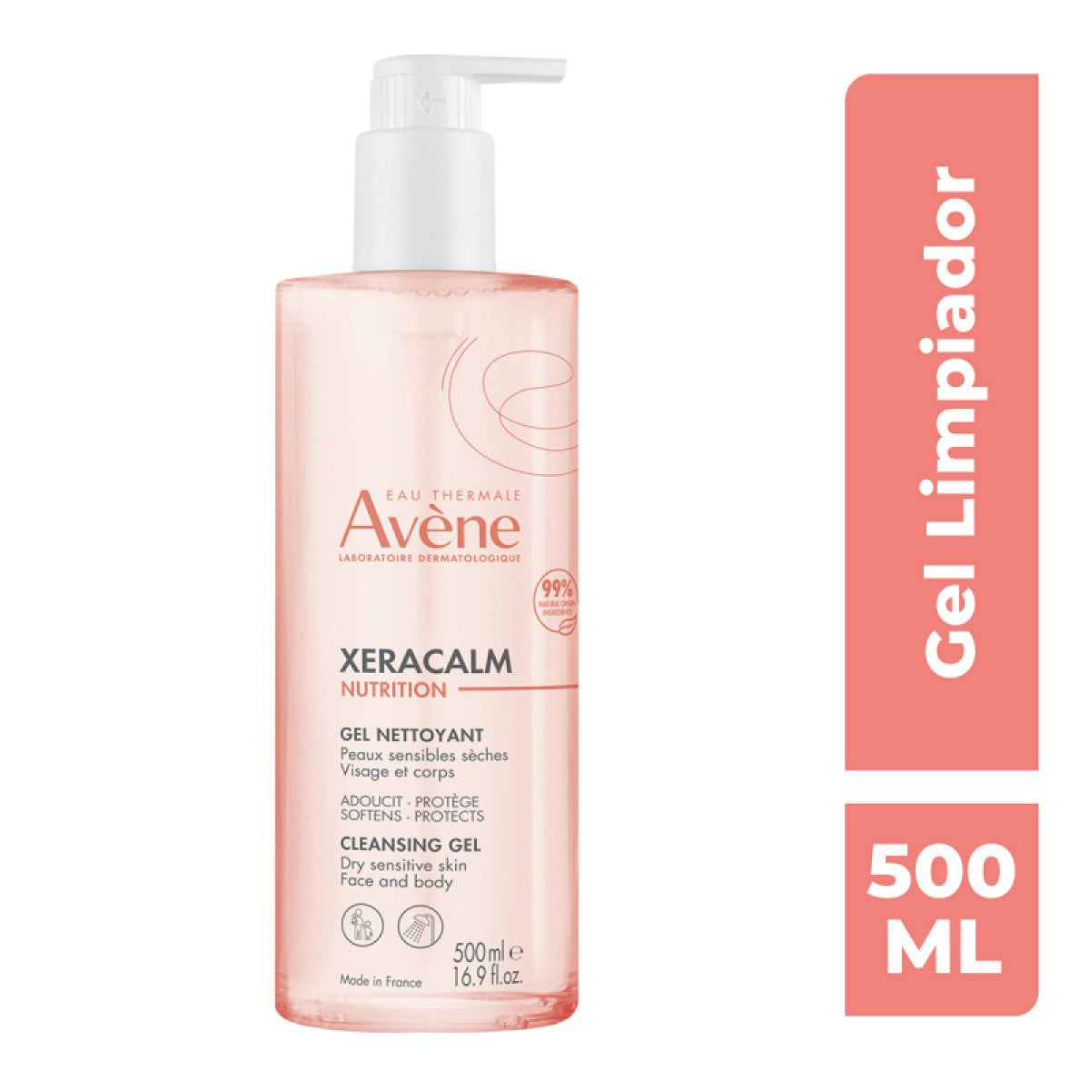 Avene - XeraCalm Nutrition Gel Limpiador – 500 ml.