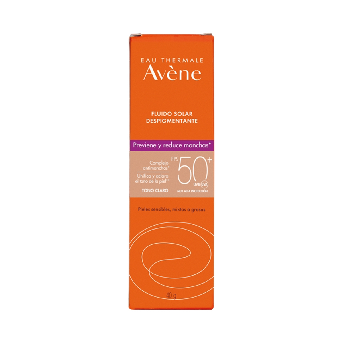 Avene – Protector Solar Fluido Despigmentante FPS 50+ Tono Claro - 40 g.