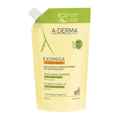 A-Derma - Exomega Control Aceite Dermolimpiador Para Piel Seca Refill– 500 ml.