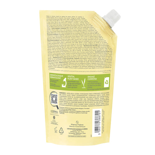 A-Derma - Exomega Control Aceite Dermolimpiador Para Piel Seca Refill– 500 ml.