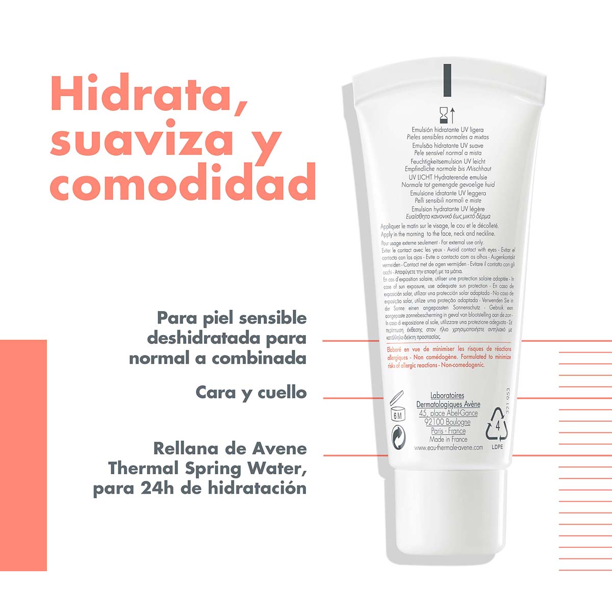 Avene - Hydrance Crema Hidratante Ligera UV - 40 ml.