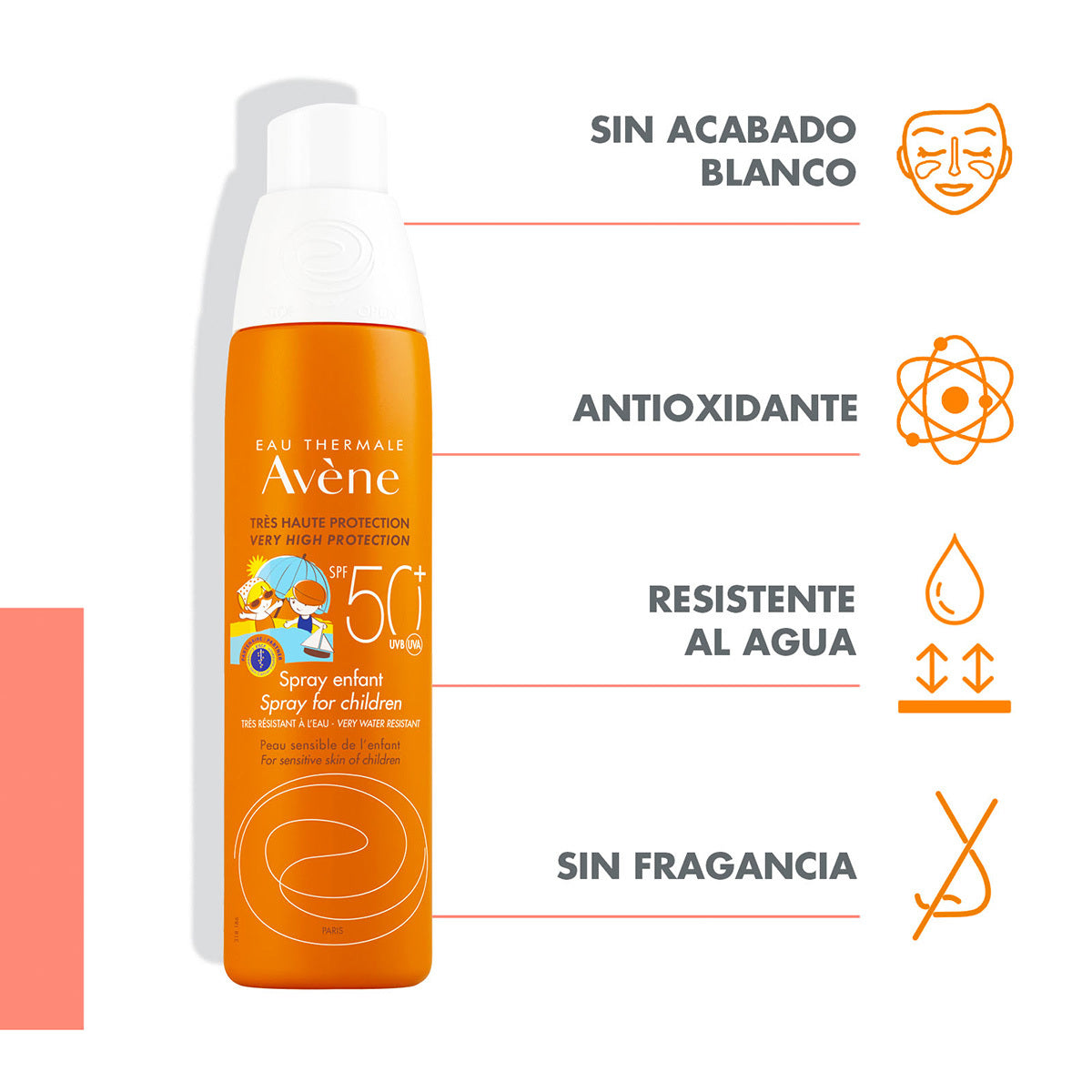 Avene - Protector Solar En Spray Para Niños 50 + SPF – 200 ml.