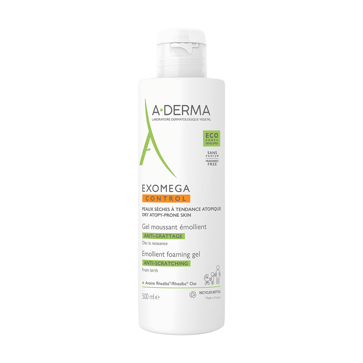 A-Derma - Exomega Control Gel Dermolimpiador – 500 ml.