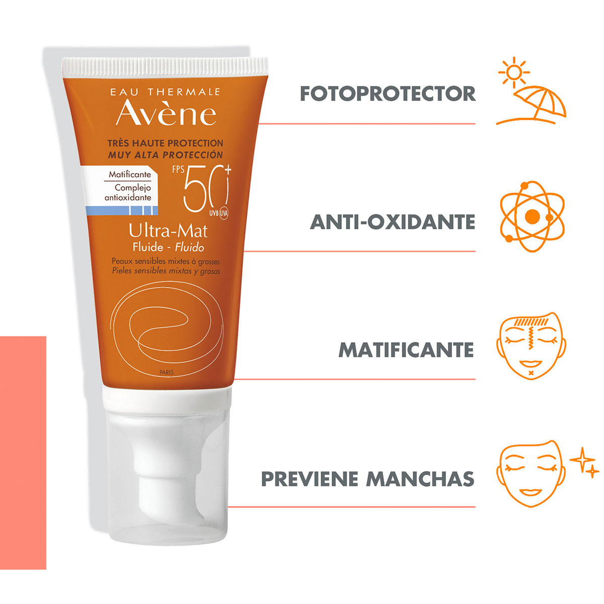 Avene - Solar Avène Fluido Ultra Mat – 50 ml.