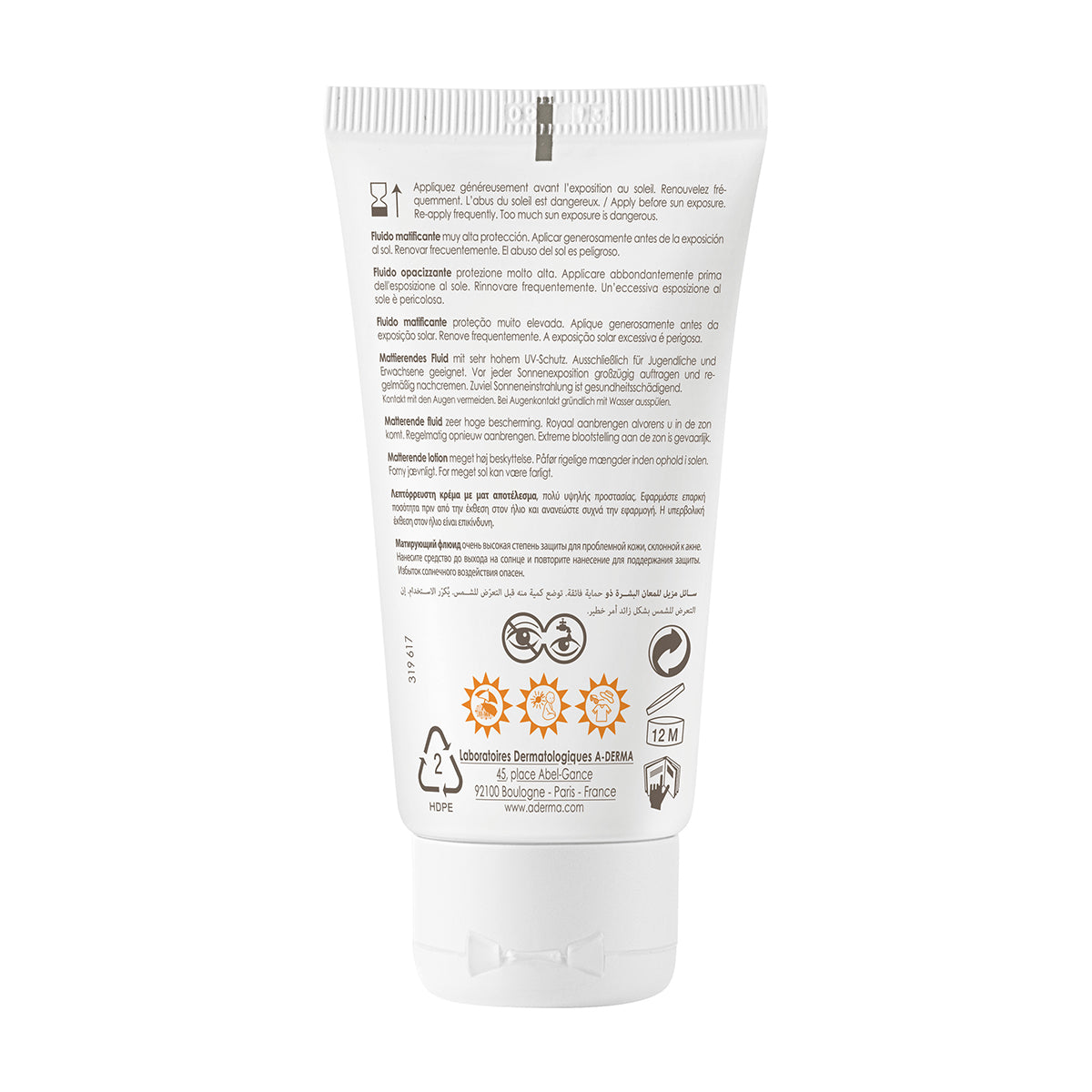 A-Derma - Protect AC 50+ Fluido Matificante – 40 ml.