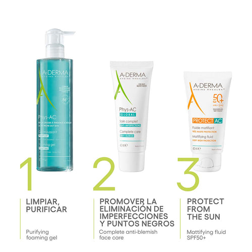 A-Derma - Protect AC 50+ Fluido Matificante – 40 ml.