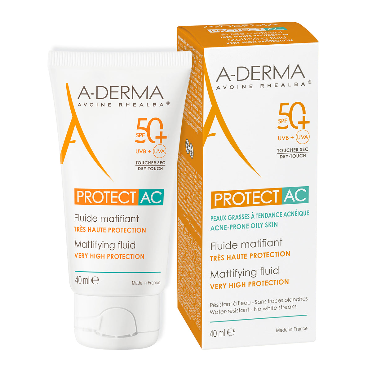 A-Derma - Protect AC 50+ Fluido Matificante – 40 ml.
