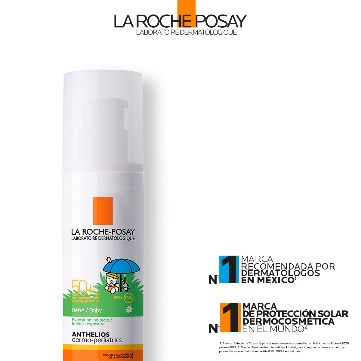 La Roche Posay - Anthelios Dermopediatrics Protector Solar Corporal para Bebés FPS50 – 50 ml.