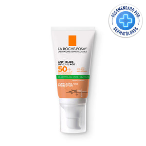 La Roche Posay - Anthelios XL Protector Solar Facial Toque Seco con Color Para Piel Grasa a Mixta FPS50+ - 50 ml.