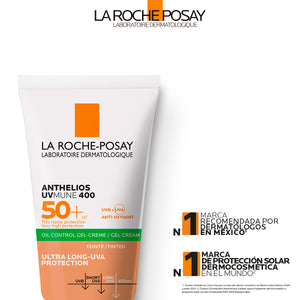 La Roche Posay - Anthelios XL Protector Solar Facial Toque Seco con Color Para Piel Grasa a Mixta FPS50+ - 50 ml.