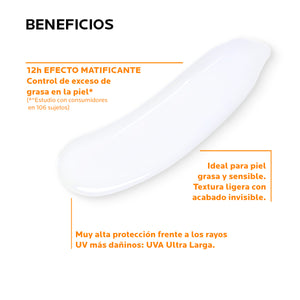 La Roche Posay - Anthelios XL Protector Solar Facial Matificante Toque Seco FPS50+ Para Piel Grasa a Mixta – 50 ml.