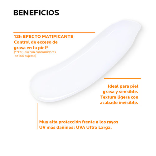 La Roche Posay - Anthelios XL Protector Solar Facial Matificante Toque Seco FPS50+ Para Piel Grasa a Mixta – 50 ml.