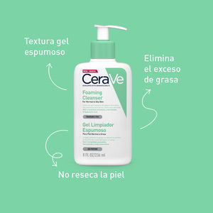 CeraVe - Gel Limpiador Espumoso – 236 ml.