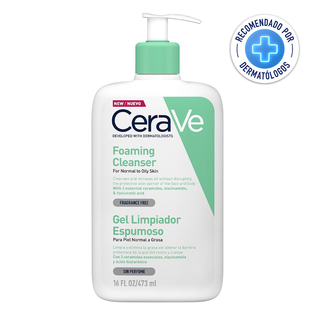 CeraVe - Gel Limpiador Espumoso – 473 ml.