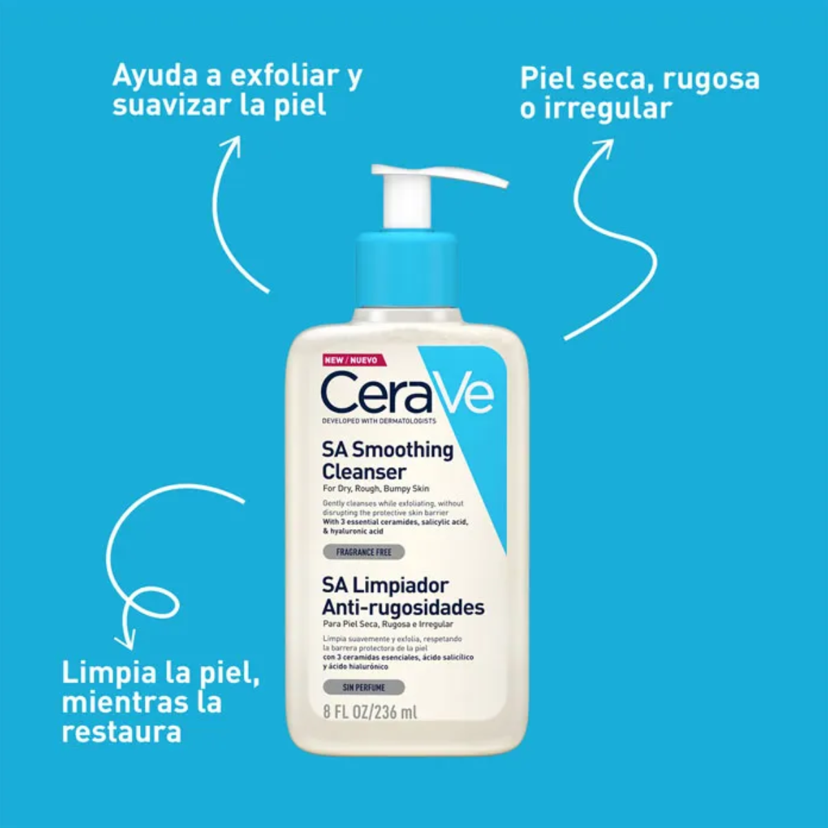 CeraVe – SA Limpiador Anti-rugosidades – 236 ml.