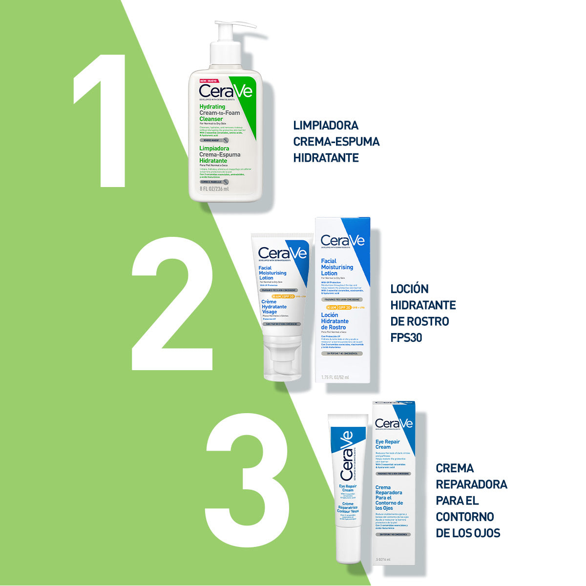 CeraVe - Limpiadora Crema-Espuma Hidratante – 236 ml.