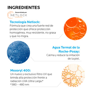 La Roche Posay - Anthelios UVMUNE 400 Protector Solar Facial Fluido Invisible FPS50+ - 50 ml.