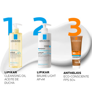 La Roche Posay - Lipikar Baume Light AP+M Crema Hidratante para Piel Seca Extra Seca o con Eczema – 400 ml.