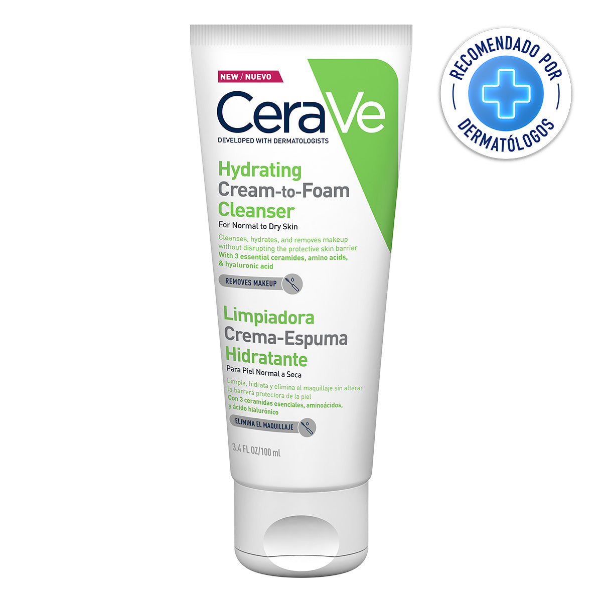 CeraVe - Limpiadora Crema-Espuma Hidratante Para Rostro – 100 ml.