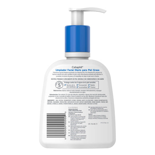 Cetaphil - Limpiador Facial Diario Para Piel Grasa – 237 ml.