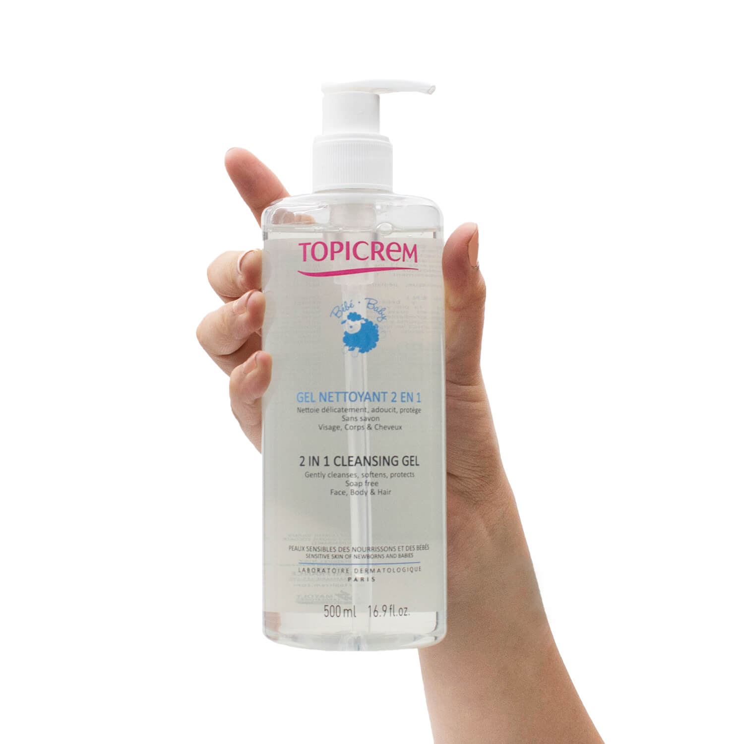 Topicrem - Bebé Gel Limpiador Facial Piel Sensible  2 en 1 - 500 ml.