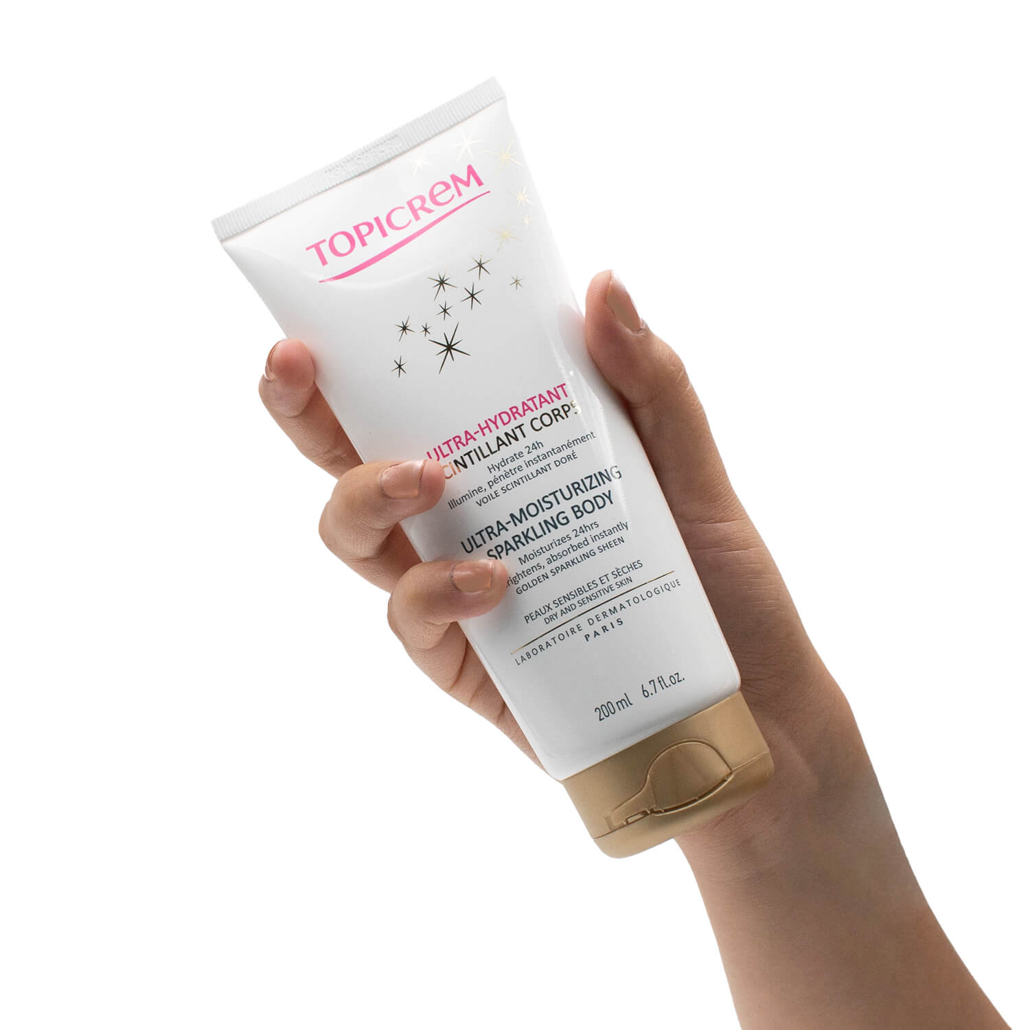 Topicrem - Crema para la Piel Sensible Leche Corporal Ultra-hidratante Efecto Brillante - 200 ml.