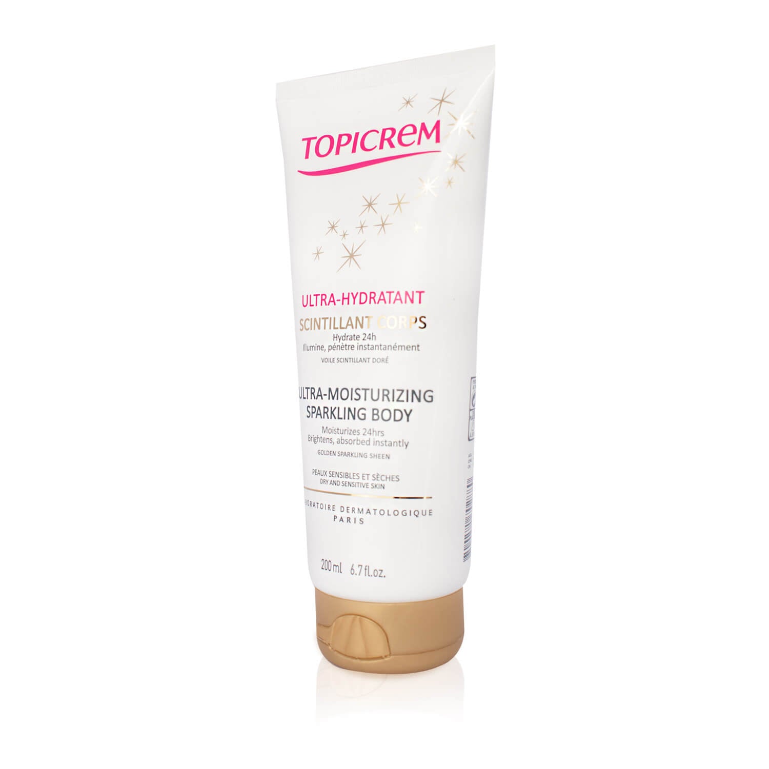 Topicrem - Crema para la Piel Sensible Leche Corporal Ultra-hidratante Efecto Brillante - 200 ml.