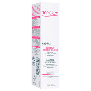 Topicrem - Hydra+ Contorno de Ojos para Piel Sensible  Iluminador - 15 ml.