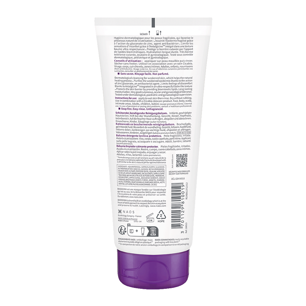 Bioderma – Cicabio Baume Lavant Bálsamo Limpiador – 200 ml.