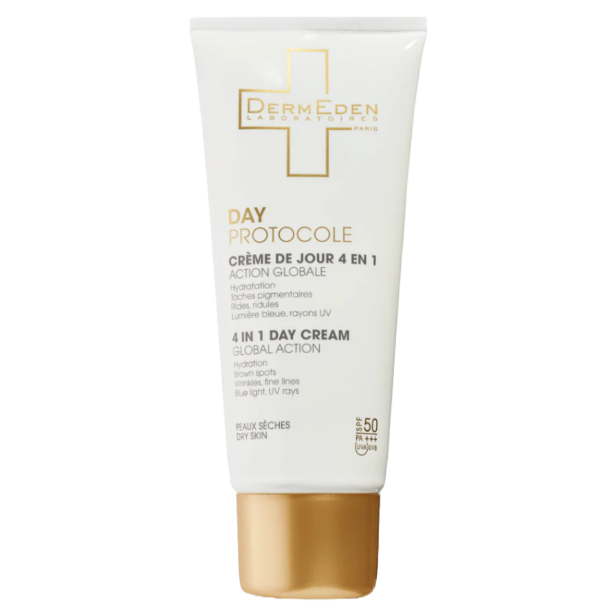 DermEden – Day Protocole 4 en 1 Crema Global Action SPF50+ Piel Seca - 50 ml.