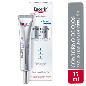 Eucerin - Crema Contorno De Ojos Antiarrugas Hyaluron-Filler 3X Effect – 15 ml.