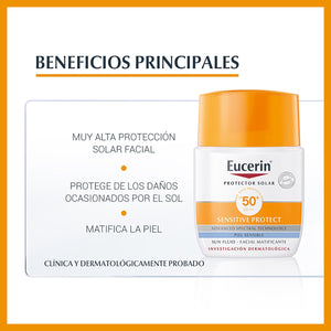 Eucerin - Protector solar facial Fluido Matificante FPS50 - 50 ml.