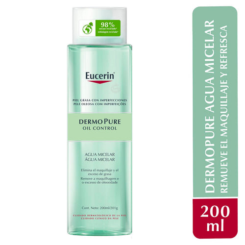 Eucerin - DermoPURE Agua Micelar Facial Piel Grasa y/o con Tendencia Acneica - 200 ml.