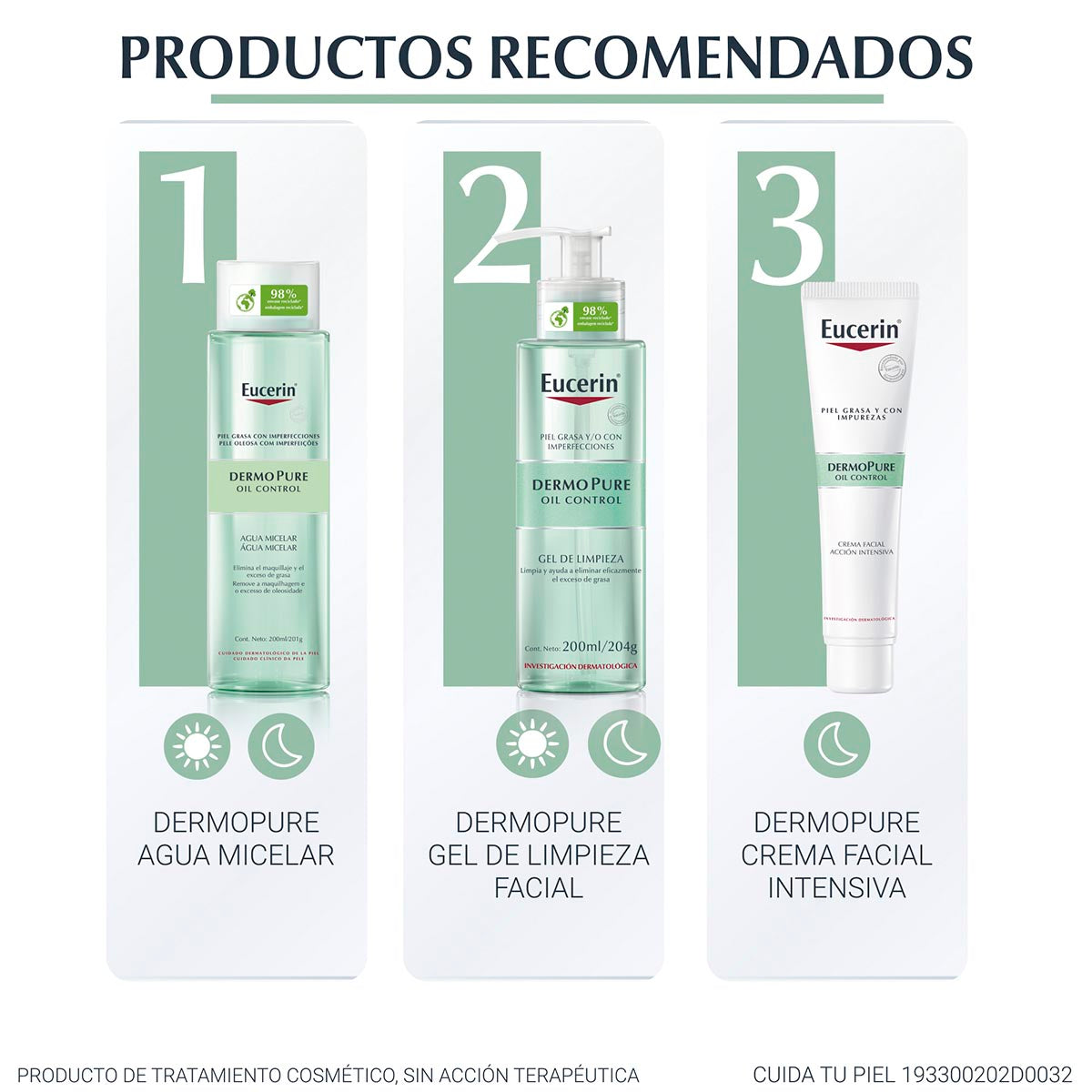 Eucerin - DermoPURE Agua Micelar Facial Piel Grasa y/o con Tendencia Acneica - 200 ml.